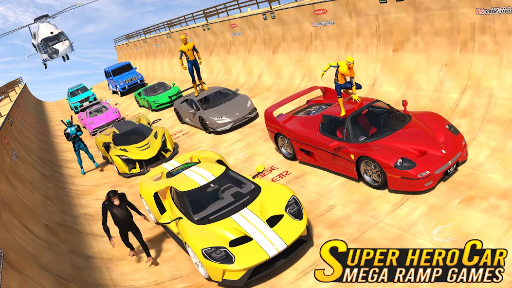 Superhero Car: Mega Ramp Games (Рамп Кар Гейм)  [МОД Все открыто] Screenshot 5