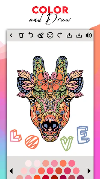 Coloring for adults offline  [МОД Menu] Screenshot 3