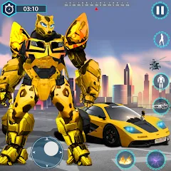 Скачать взломанную Flying Robot Transforming Game  [МОД Много монет] - полная версия apk на Андроид