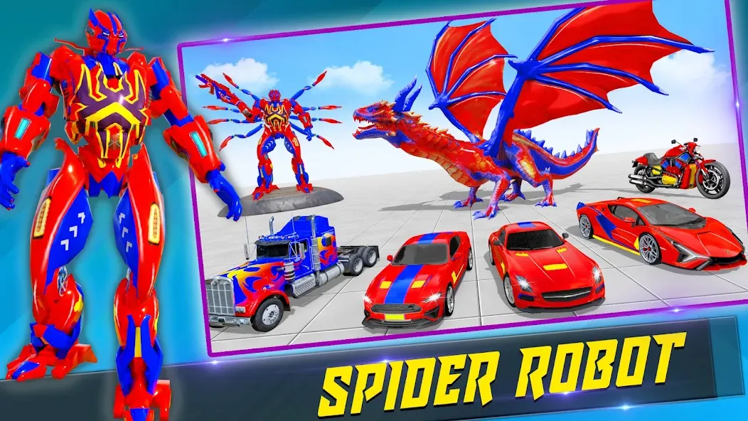 Spider Robot: Robot Car Games (Спайдер Робот)  [МОД Mega Pack] Screenshot 2