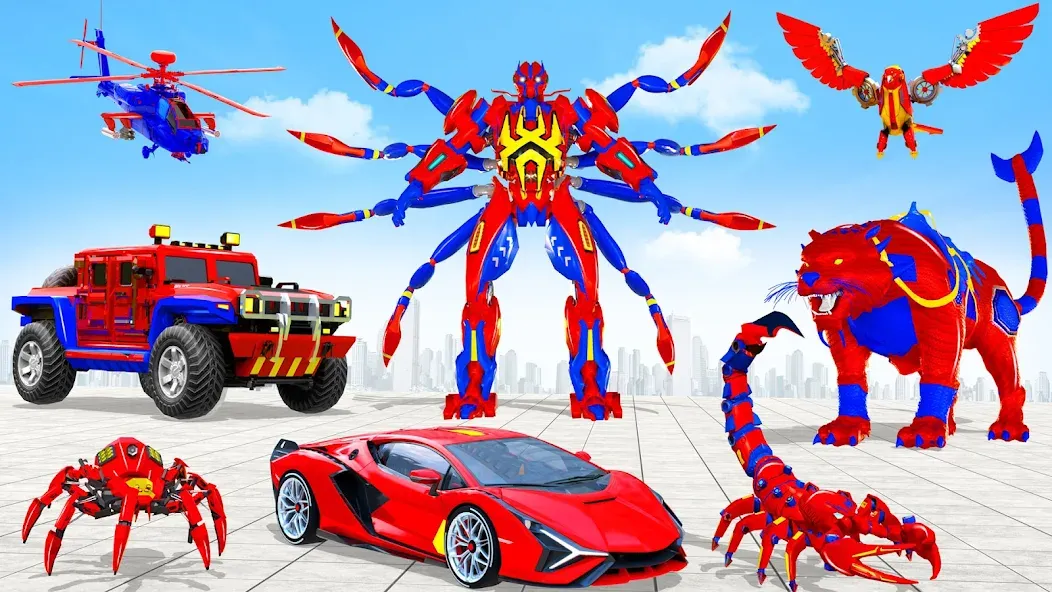 Spider Robot: Robot Car Games (Спайдер Робот)  [МОД Mega Pack] Screenshot 5