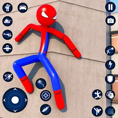 Скачать взлом Spider Game-Stickman Rope Hero  [МОД Menu] - полная версия apk на Андроид