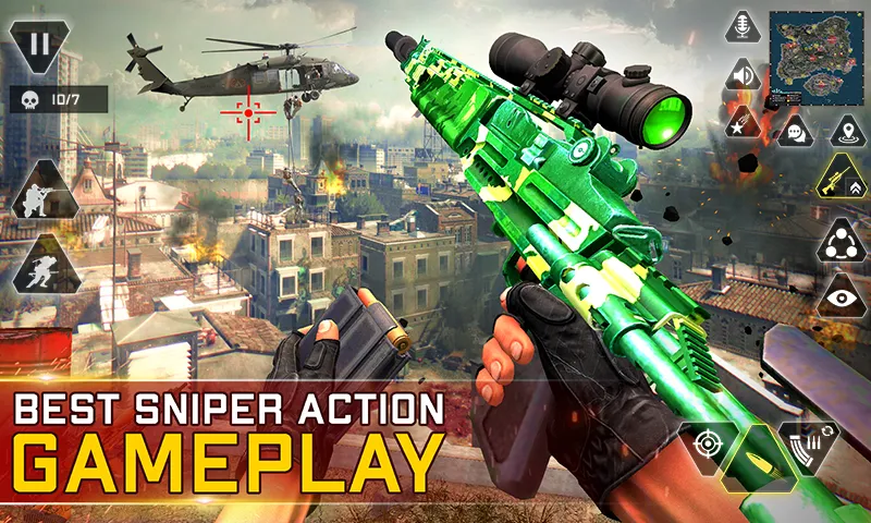 Sniper Gun Shooting game (ИГИ Снайпер Оружие Стрелялки Игры)  [МОД Menu] Screenshot 1