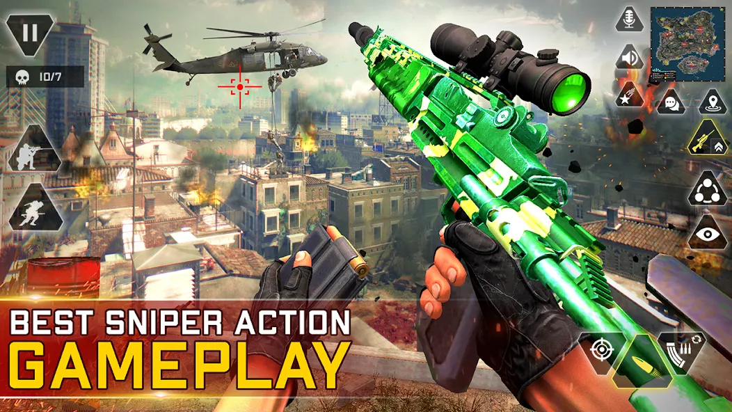 Sniper Gun Shooting game (ИГИ Снайпер Оружие Стрелялки Игры)  [МОД Menu] Screenshot 5