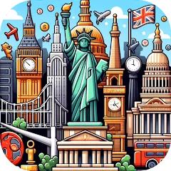 Скачать взломанную Capitals of the World - Quiz 1  [МОД Mega Pack] - стабильная версия apk на Андроид