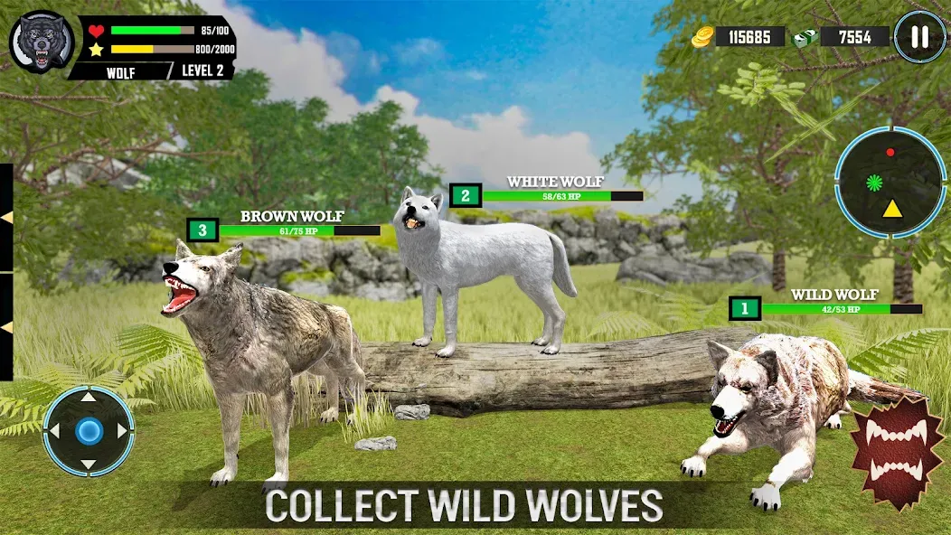 Wild Wolf Simulator Games  [МОД Меню] Screenshot 3