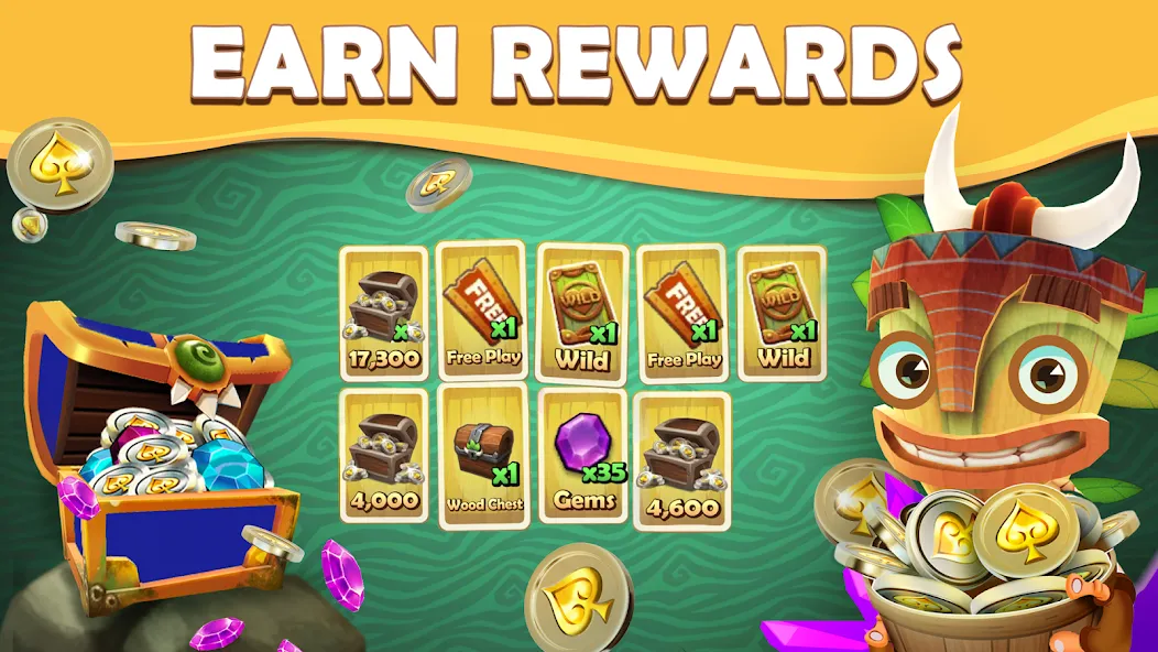 Tiki Solitaire TriPeaks (Тики Солитер ТриПикс)  [МОД Menu] Screenshot 3