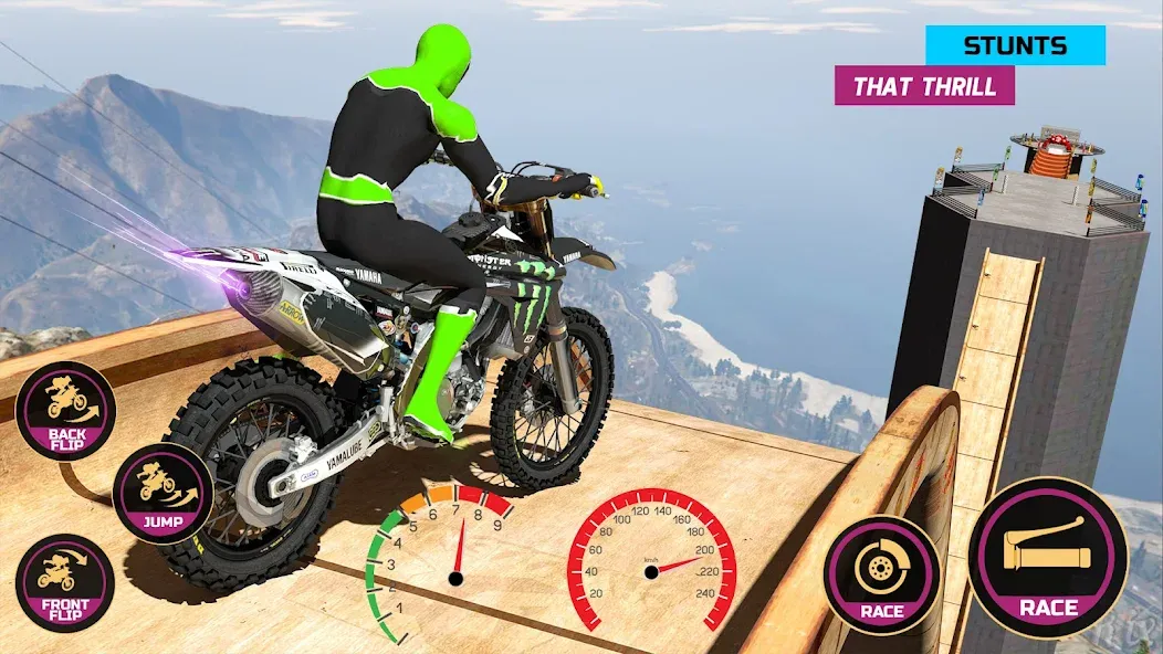 Racing Bike Stunt Games Master (Гонки на мотоциклах Мастер игр в трюки)  [МОД Все открыто] Screenshot 2