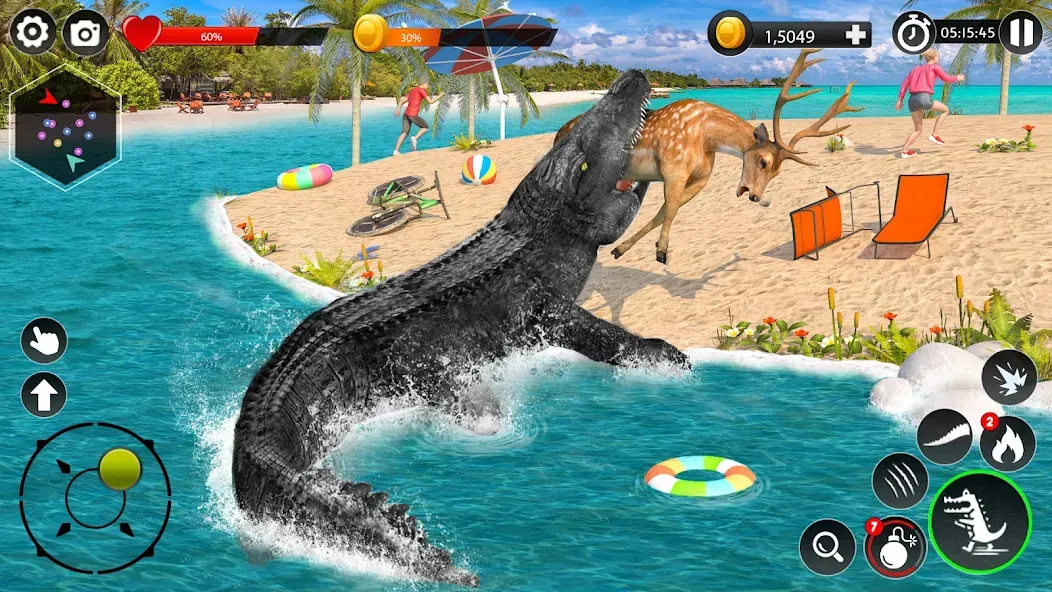 Hungry Animal Crocodile Games  [МОД Бесконечные деньги] Screenshot 2