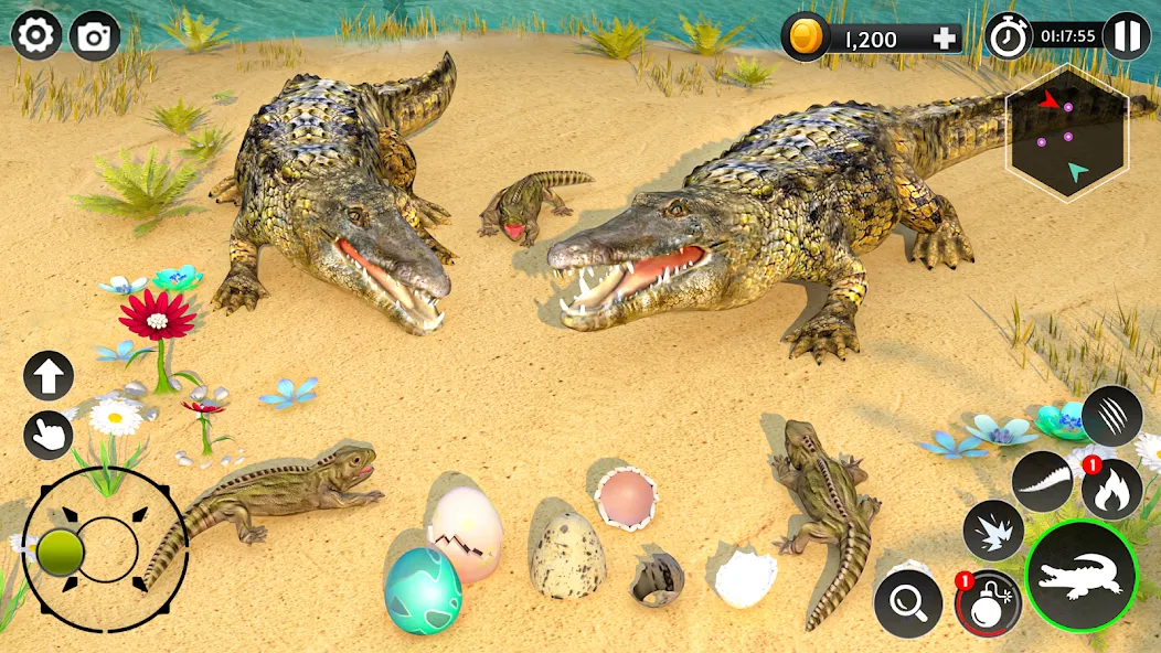 Hungry Animal Crocodile Games  [МОД Бесконечные деньги] Screenshot 3