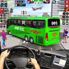 Взломанная US Military Coach Simulator 3D  [МОД Все открыто] - стабильная версия apk на Андроид