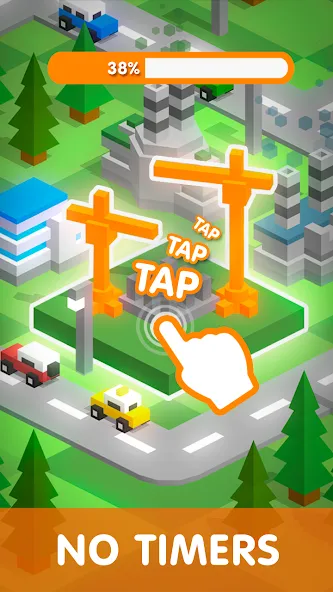 Tap Tap: Idle City Builder Sim  [МОД Бесконечные монеты] Screenshot 2