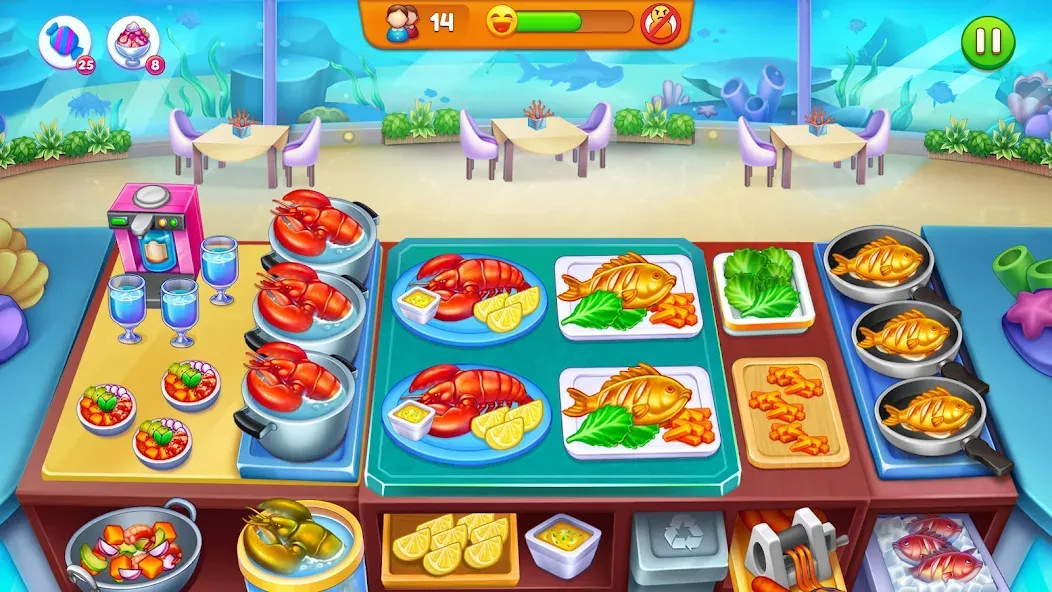 Cooking Restaurant Food Games  [МОД Бесконечные монеты] Screenshot 4