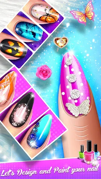 Nail Salon Fashion Makeup Game  [МОД Много монет] Screenshot 5