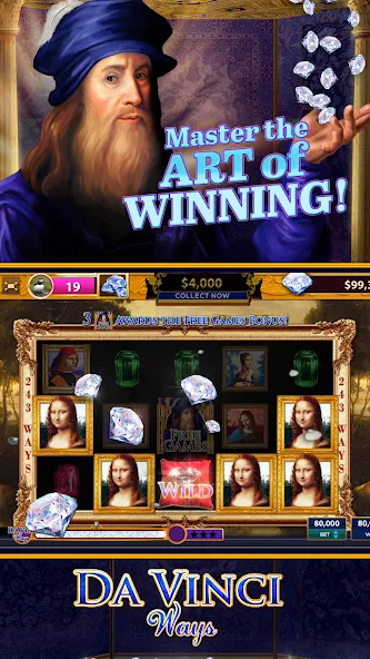 Da Vinci Diamonds Casino – Bes (Да Винчи Даймондс Казино)  [МОД Бесконечные деньги] Screenshot 2