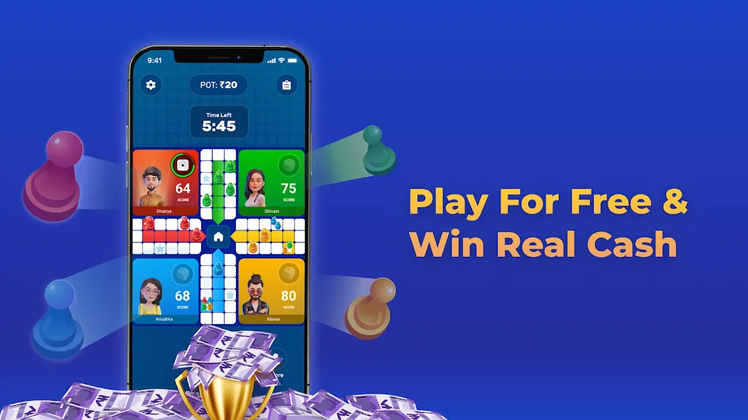 Play Ludo Game Online Win Cash (Людо)  [МОД Много монет] Screenshot 1