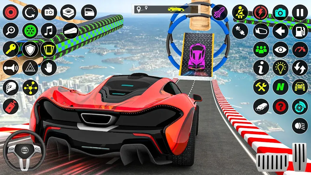 GT Car Stunt Race: Mega Ramps (Джи Ти Кар Стант Рейс)  [МОД Меню] Screenshot 4