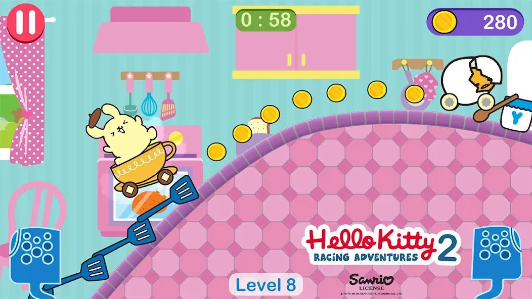 Hello Kitty games - car game  [МОД Бесконечные монеты] Screenshot 2