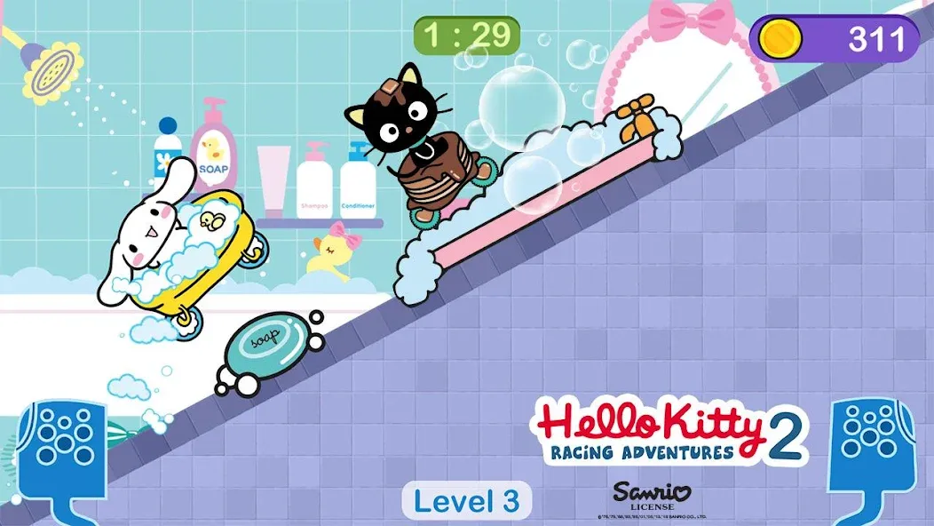 Hello Kitty games - car game  [МОД Бесконечные монеты] Screenshot 3