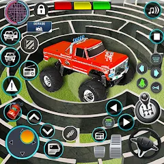 Взломанная Monster Truck Maze Puzzle Game  [МОД Unlimited Money] - полная версия apk на Андроид