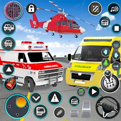 Взломанная Heli Ambulance Simulator Game  [МОД Все открыто] - стабильная версия apk на Андроид