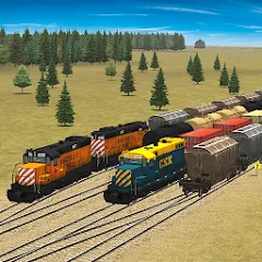 Скачать взломанную Train and rail yard simulator (Трейн энд рэйл йард симулятор)  [МОД Mega Pack] - полная версия apk на Андроид