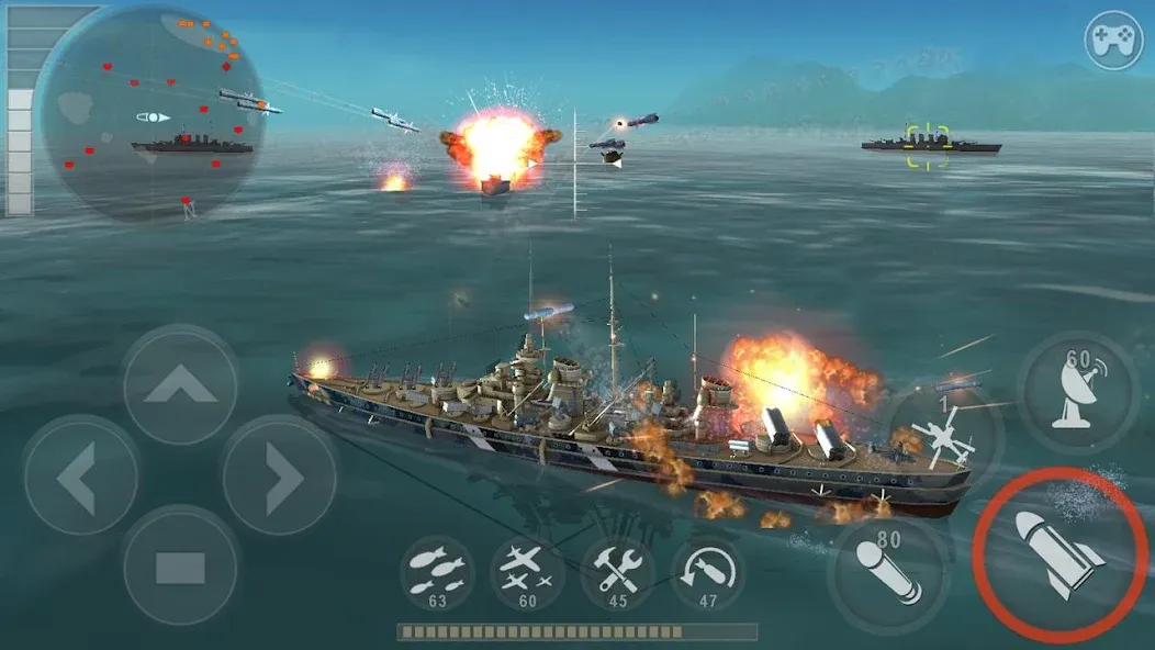 WARSHIP BATTLE:3D World War II  [МОД Menu] Screenshot 1