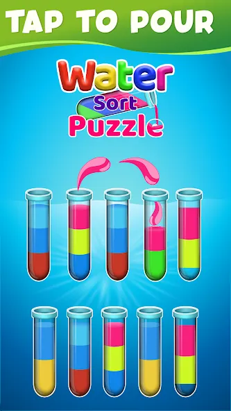 Water Sort Color Sorting games (Вотер Сорт Колор Сортинг гейм)  [МОД Mega Pack] Screenshot 5