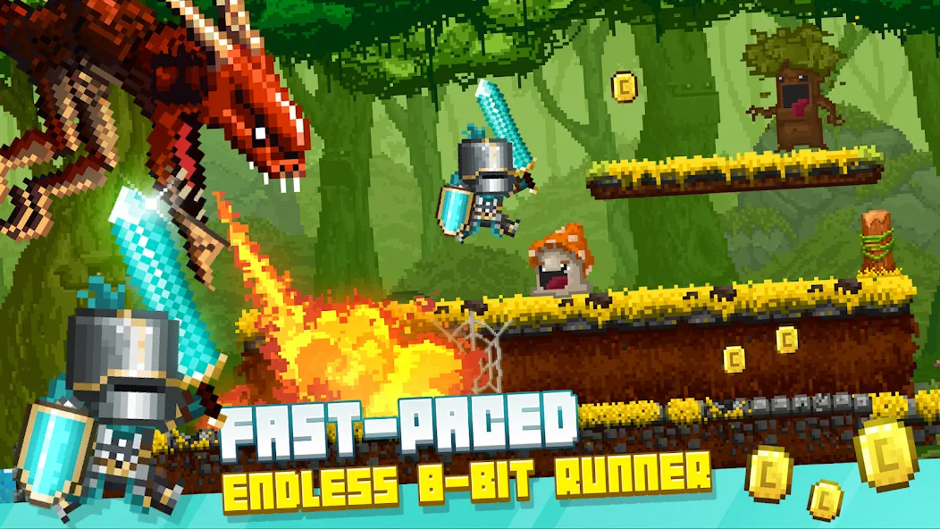 Bit Heroes Runner: Pixel Blitz (Бит Хероес Раннер)  [МОД Unlimited Money] Screenshot 1