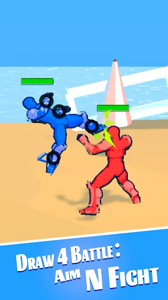 Draw 4 Battle: Aim N Fight (Драв 4 Баттл)  [МОД Много денег] Screenshot 1