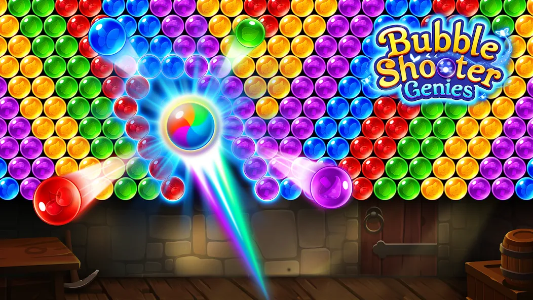 Bubble Shooter Genies  [МОД Бесконечные деньги] Screenshot 3