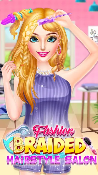 Braided Hair Salon Girls Games  [МОД Много денег] Screenshot 3