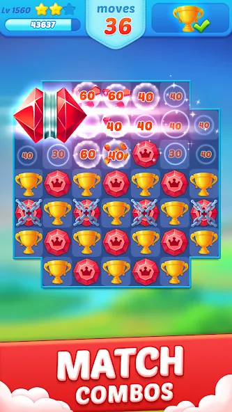 Jewel Crush™ - Match 3 Legend  [МОД Меню] Screenshot 2