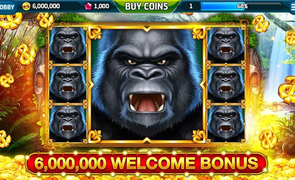 Ape Slots: Vegas Casino Deluxe  [МОД Mega Pack] Screenshot 1