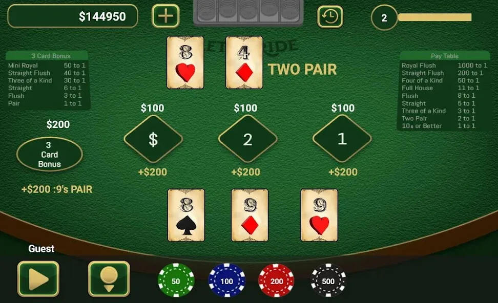 Let It Ride Poker  [МОД Меню] Screenshot 2