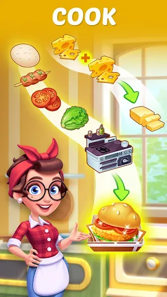 Merge Cooking:Theme Restaurant  [МОД Unlimited Money] Screenshot 4