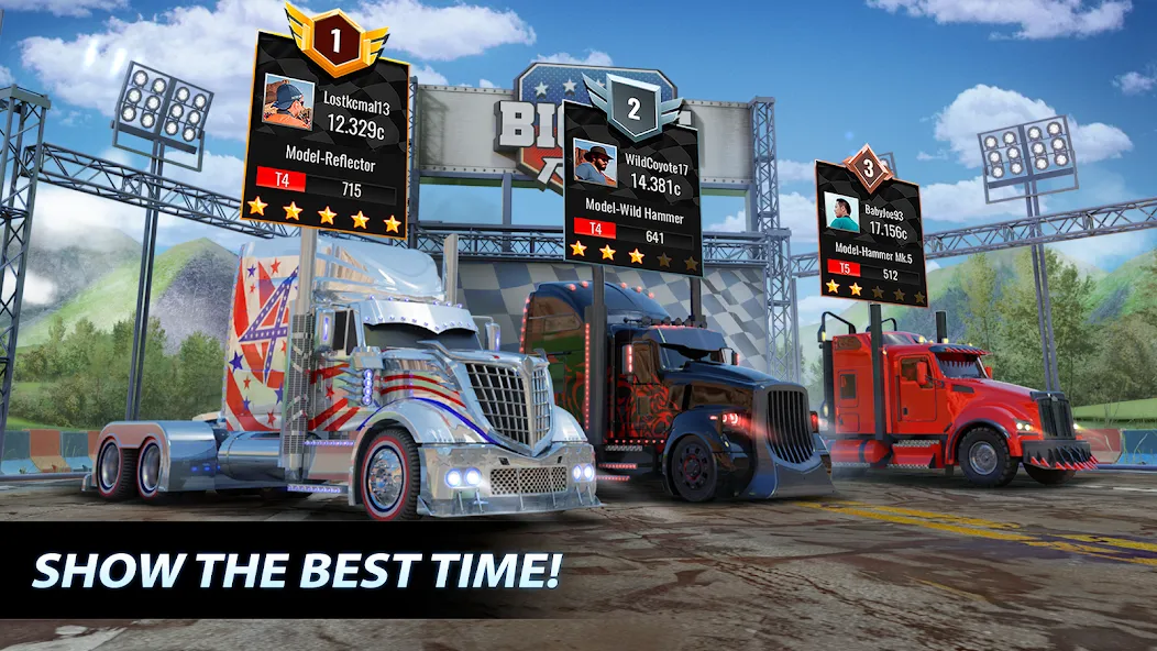 Big Rig Racing: Drag racing (Биг Риг Рейсинг)  [МОД Unlocked] Screenshot 3