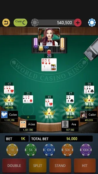 World Blackjack King  [МОД Много монет] Screenshot 5