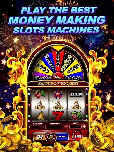 Money Wheel Slot Machine Game (Мани Вил Слот Машине Гейм)  [МОД Unlocked] Screenshot 5