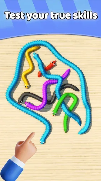 Tangled Snakes Puzzle Game (Танглед Снейк 3Д)  [МОД Много монет] Screenshot 4