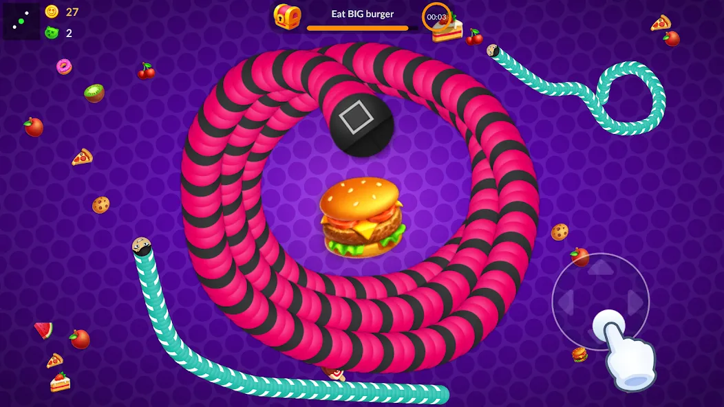 Snake vs Worms: Fun .io Zone  [МОД Unlocked] Screenshot 1