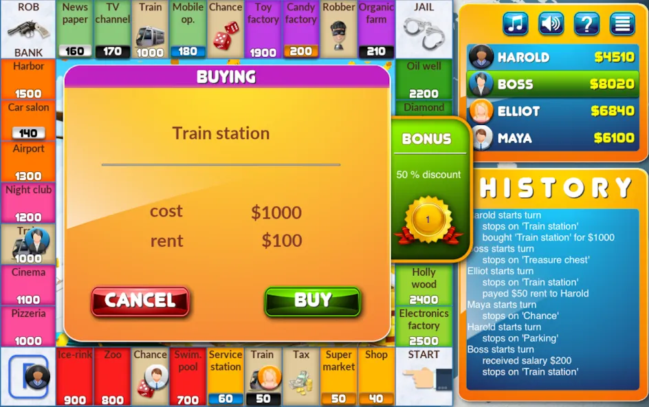 CrazyPoly - Business Dice Game (КрейзиПоли)  [МОД Unlocked] Screenshot 2