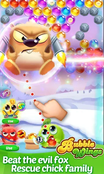 Bubble Wings: bubble shooter (Бабл Вингс)  [МОД Бесконечные монеты] Screenshot 2