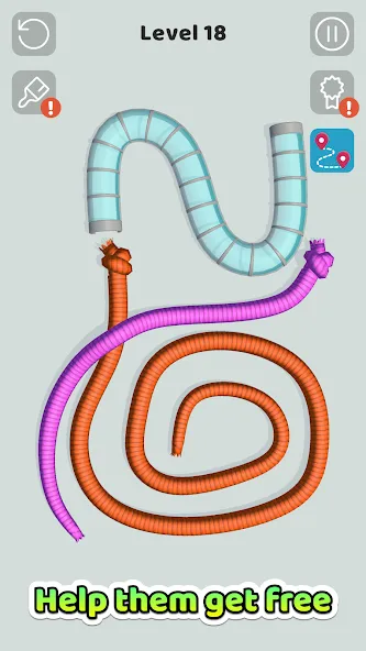 Tangled Snakes (Танглд Снейкс)  [МОД Много монет] Screenshot 2