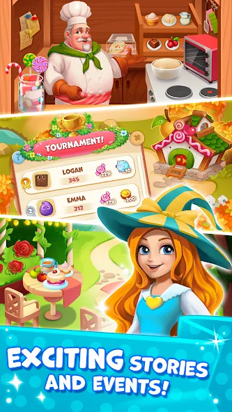 Candy Valley - Match 3 Puzzle  [МОД Бесконечные монеты] Screenshot 2