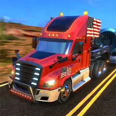 Скачать взломанную Truck Simulator USA Revolution (Трак Симулятор США Революция)  [МОД Mega Pack] - последняя версия apk на Андроид