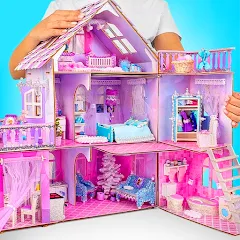 Взломанная Doll House Design: Girl Games (Долл Хаус Дизайн)  [МОД Все открыто] - стабильная версия apk на Андроид