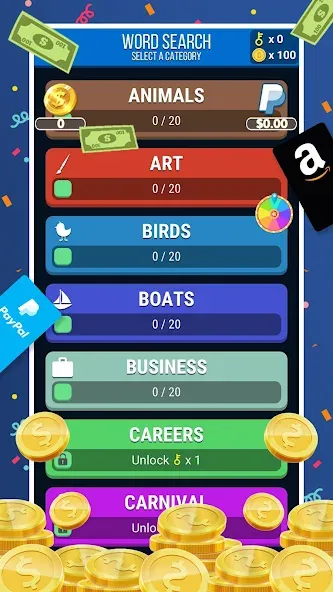 Make Money: Word Search (Мейк Мани)  [МОД Бесконечные монеты] Screenshot 1