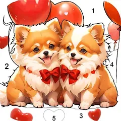Скачать взлом Dog Coloring, Color by number  [МОД Много монет] - стабильная версия apk на Андроид