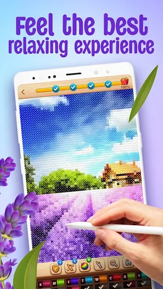 Cross-Stitch: Coloring Book (Кросс)  [МОД Много денег] Screenshot 1